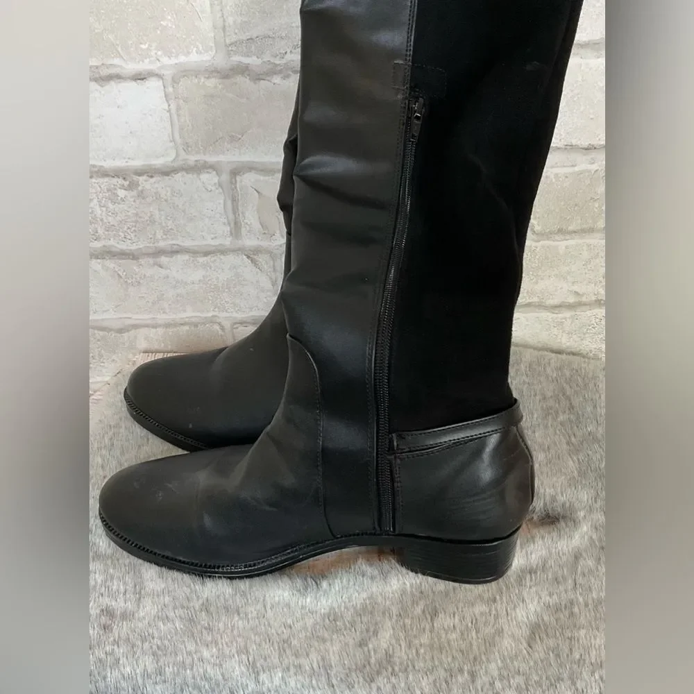 Black Knee High Riding Boots Size 5.5